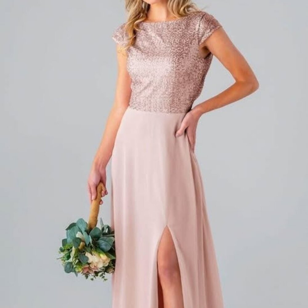 Kennedy Blue Blush/Rose Gold Dress Size 12